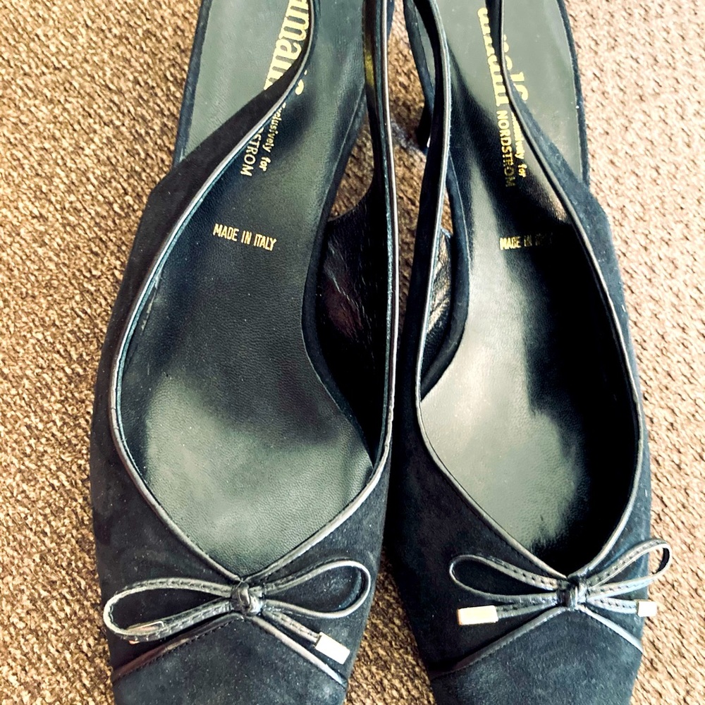 Amalfi Suede Italian Kitten Heels - Gem